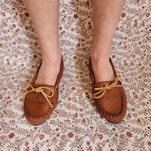 Leather Minnitonka Moccasins